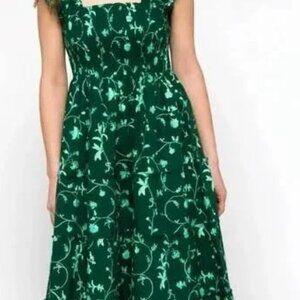 Hill House Home Ellie Green Blue Floral Botanical Nap Dress Small